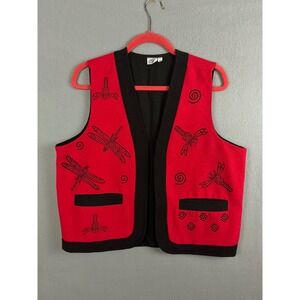 Venus Imports Vest Women's Medium‎ Cotton Vest Dragonfly Print Sleeveless